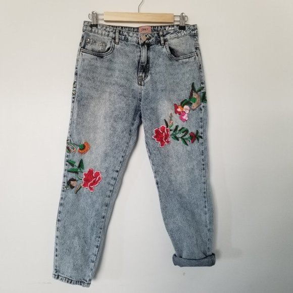 ASOS Only Tonni Floral Embroidered Jeans - Picture 2 of 8